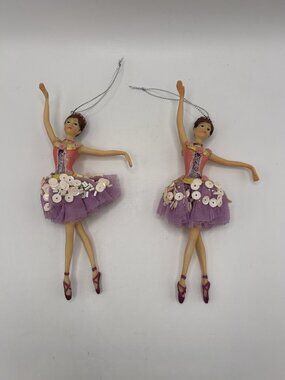 North Pole Trading Company Ballerina Ballet Dancer Christmas Ornaments – Pair
